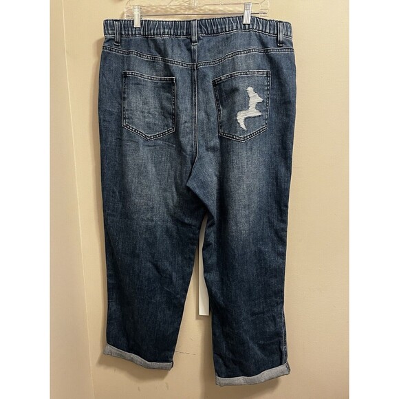 Aerie Pull On Distressed Drawstring Waist Jeans Women's Size XL - Picture 8 of 8